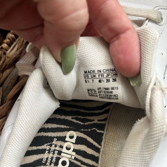 Adidas Stan Smith Classic White and Black Sneakers Zebra Print Size 8.5 - Picture 6 of 7